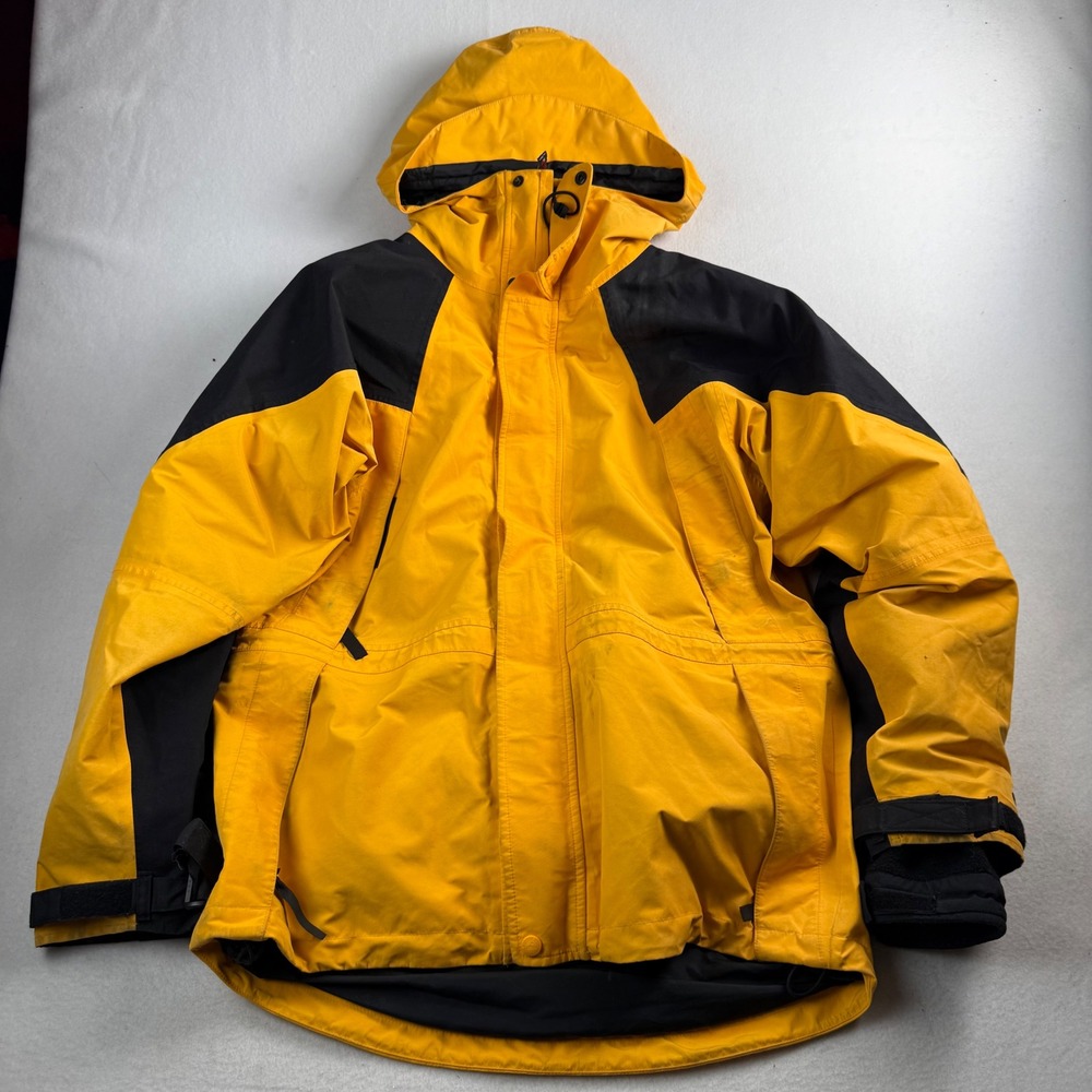 EMS Eastern Mountain Sports Gore-Tex Jacket Polartec Fleece Liner Yellow Mens M